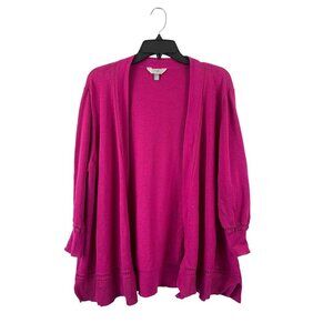 Terra & Sky Women's Super Pink Cardigan